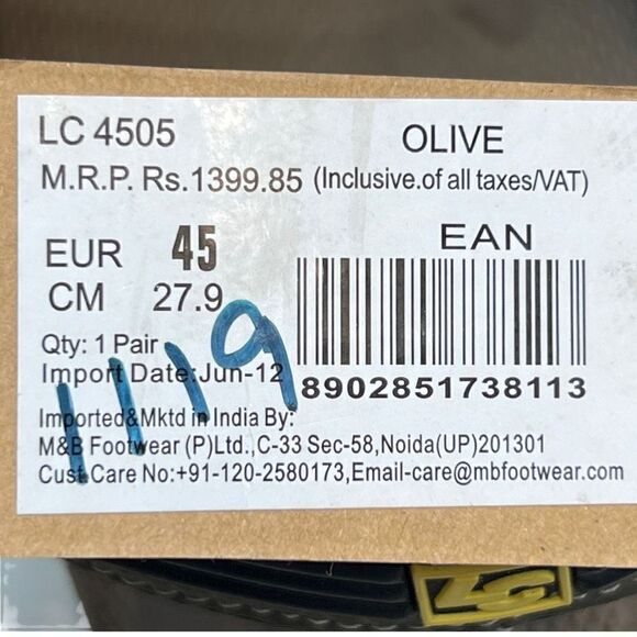 NWT Lee Cooper Men's 11 Olive Green Adjustable Strap Athletic Sports Sandals - Picture 9 of 9